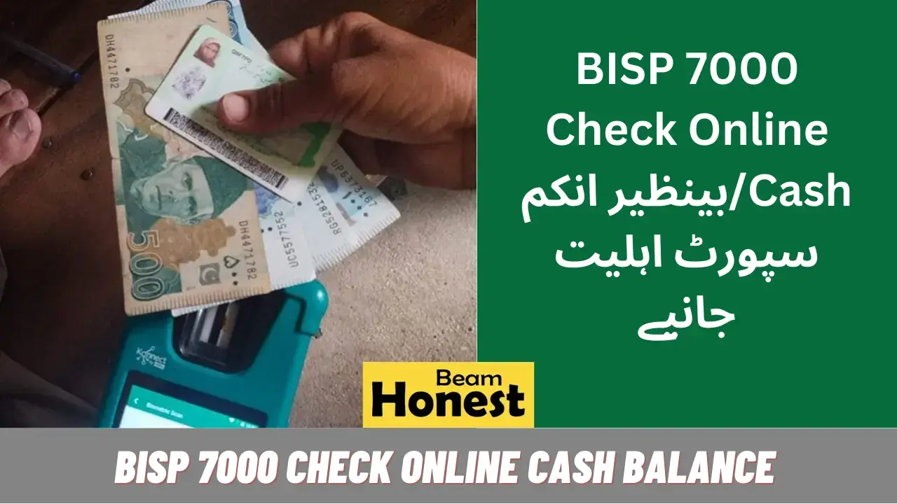 BISP 7000 Check Online Cash Balance by CNIC 2024 HonestBeam